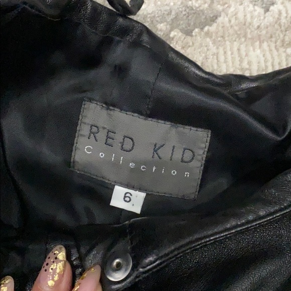 Red kid Leather Pants - Picture 6 of 9